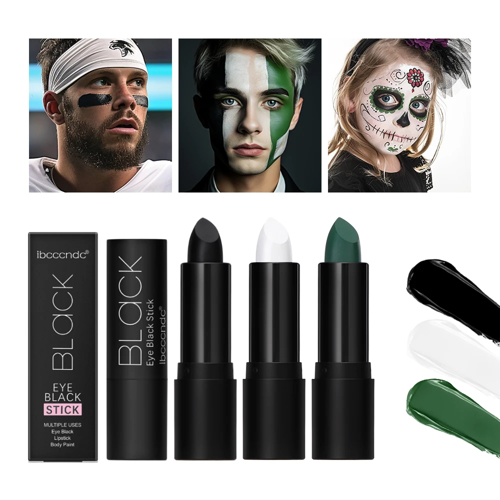 Monochromatic Body Paint Black White Matching Makeup Waterproof Face Paint Halloween Party Waterproof Makeup  Athletes Painting