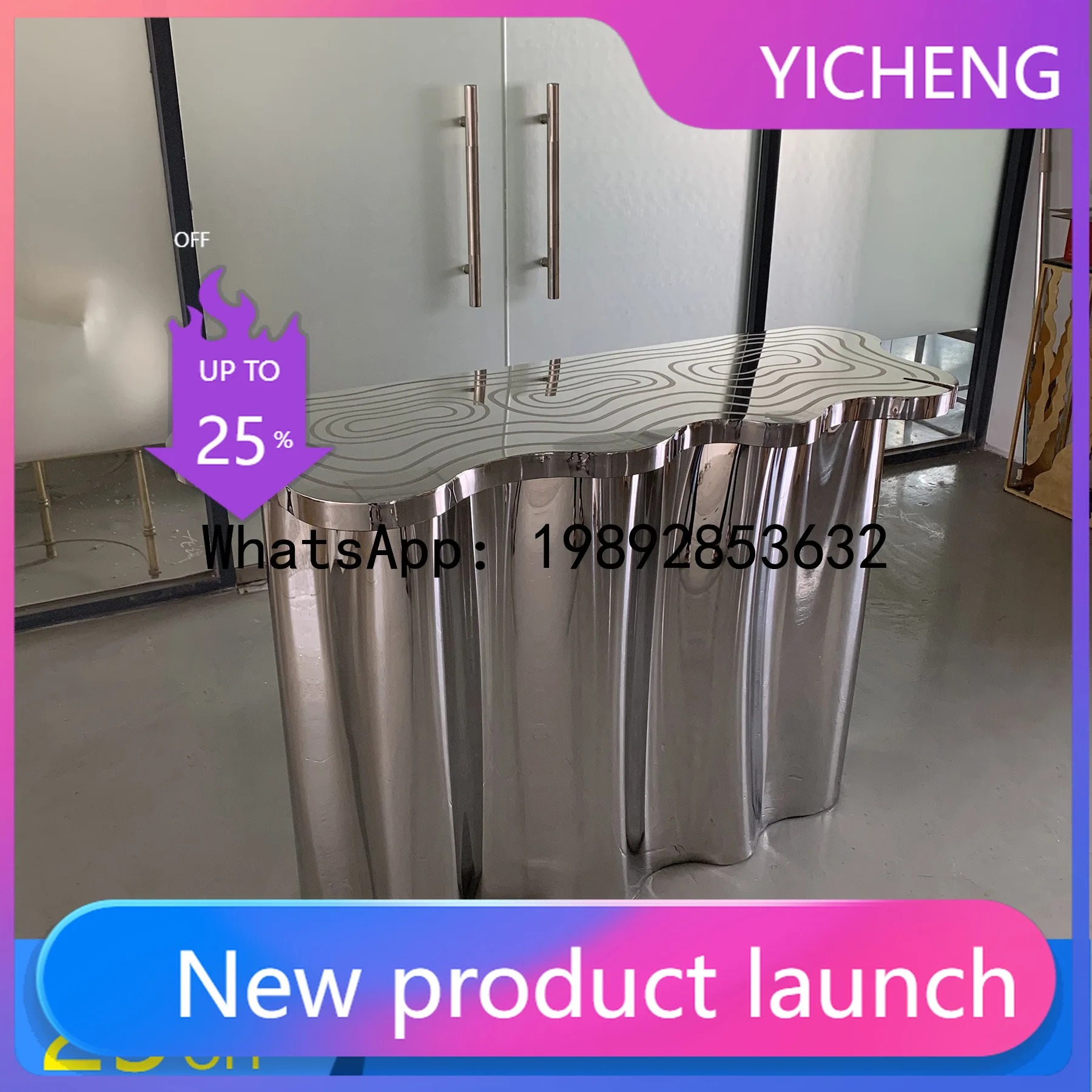 

XL Entryway Table Stainless Steel Wall-Mounted Entryway Table Entrance Hall Post-Modern Minimalist Console Table