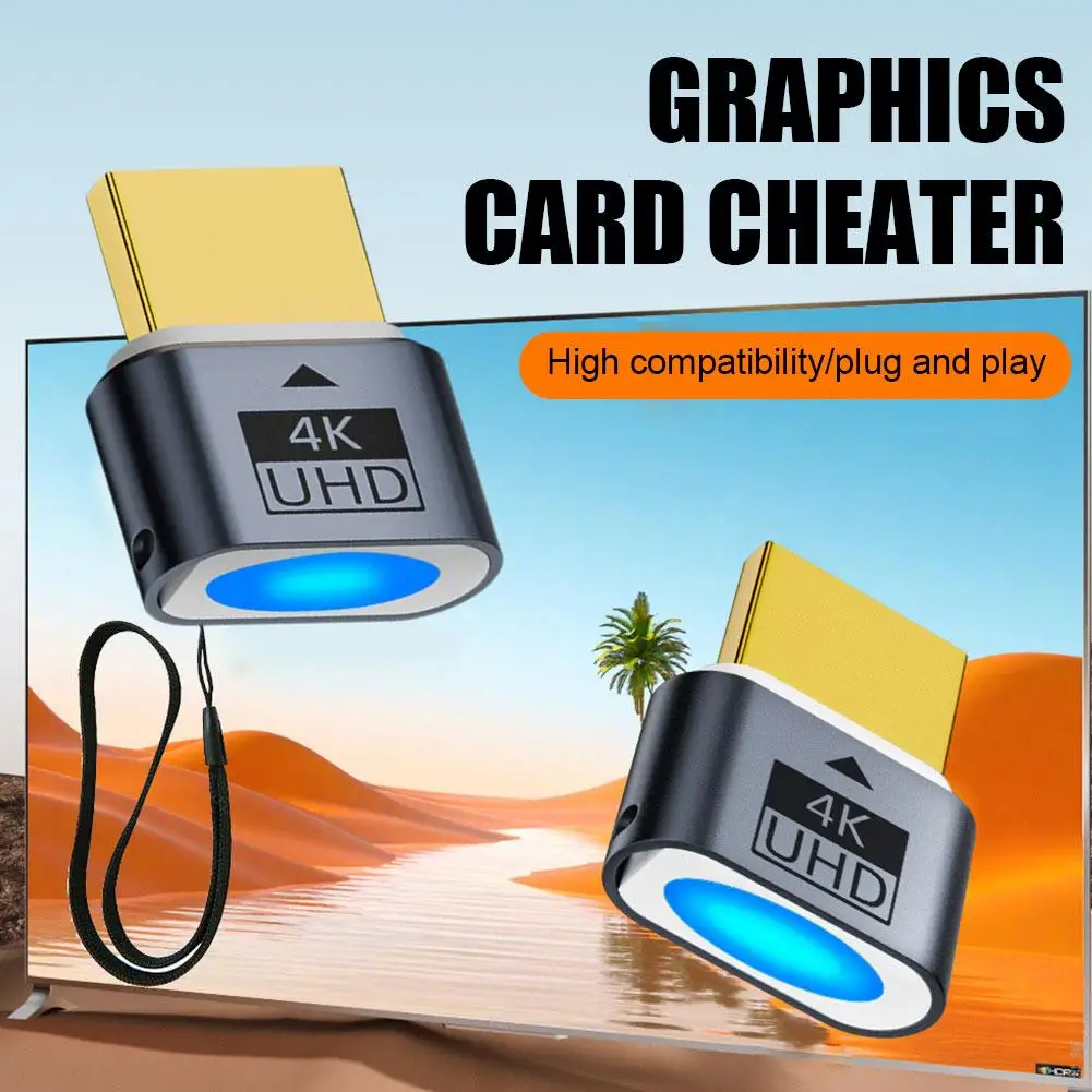 Graphics Card Cheater Virtual Display Graphics Video Card Cheater Computer Graphics Card Accessories For Laptop Desktop Z5W5