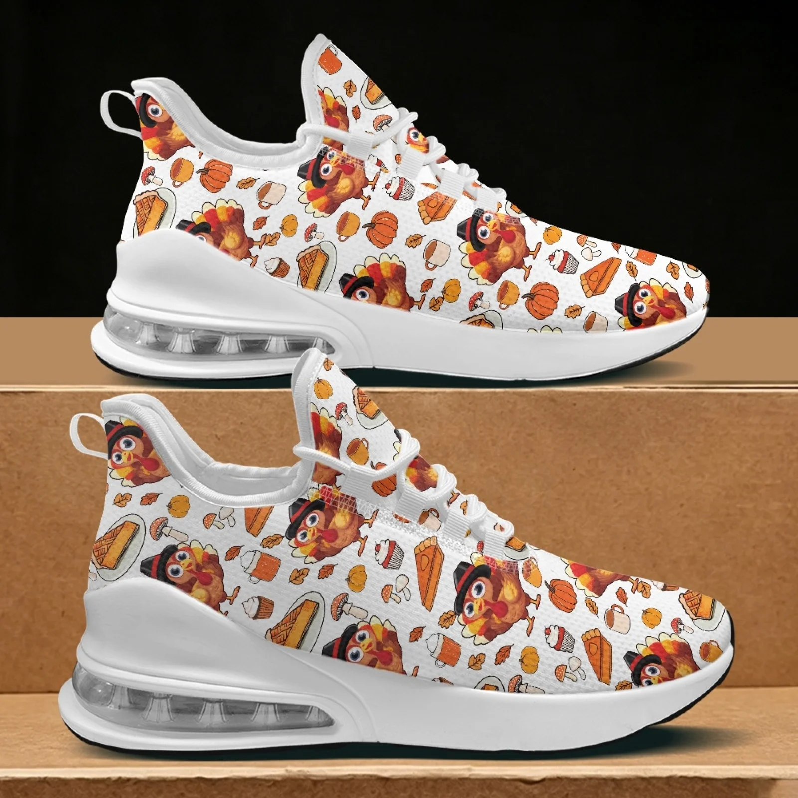 XIXIRIMIDO Thanksgiving Air Cushion Shoes for Woman Sneaker Running Shoes Autumn/Winter Casual Shoes Festive Gifts for Family