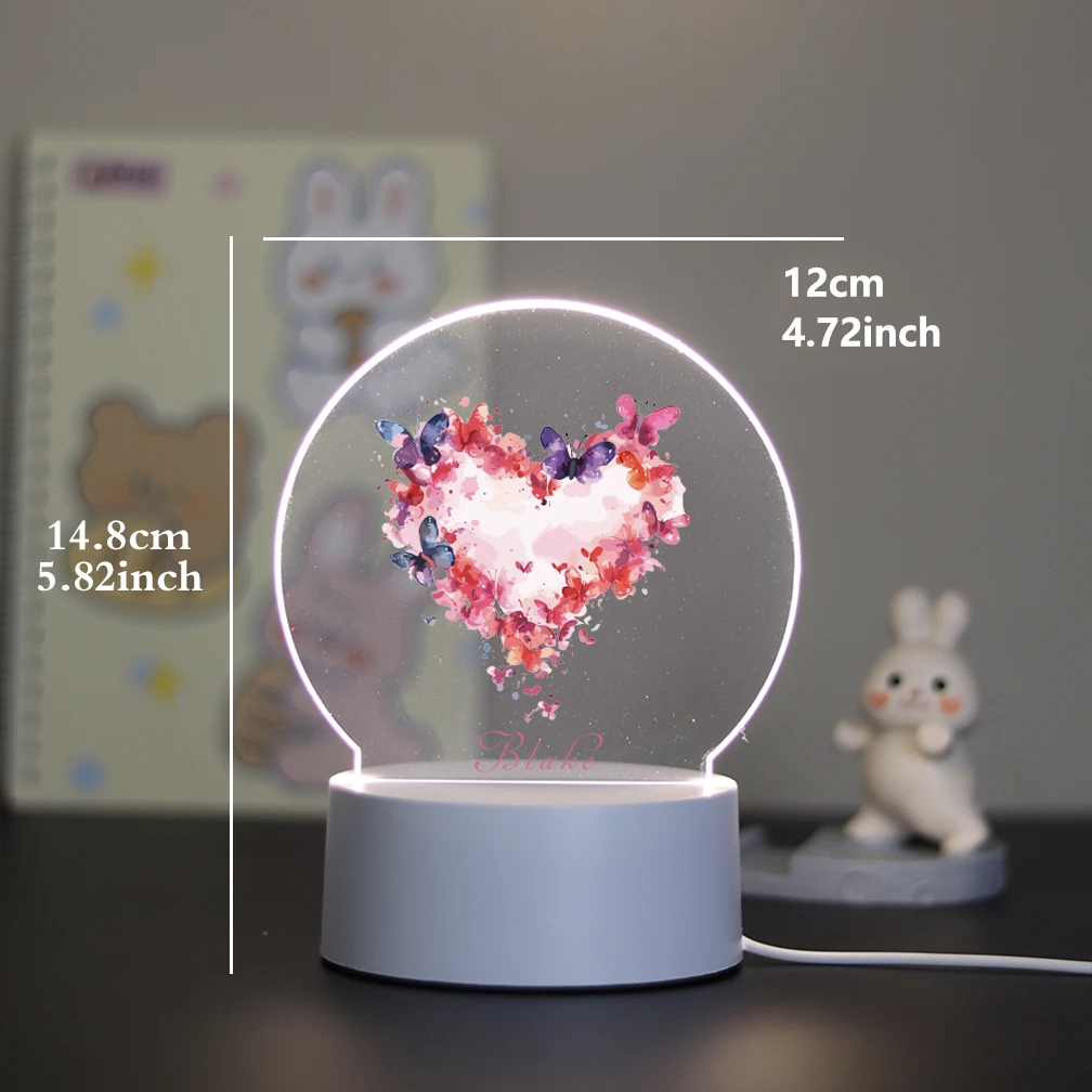 1 USB night light Love Butterfly Touch dimming bedroom light Dining table, living room atmosphere, desk lamp, birthday gift