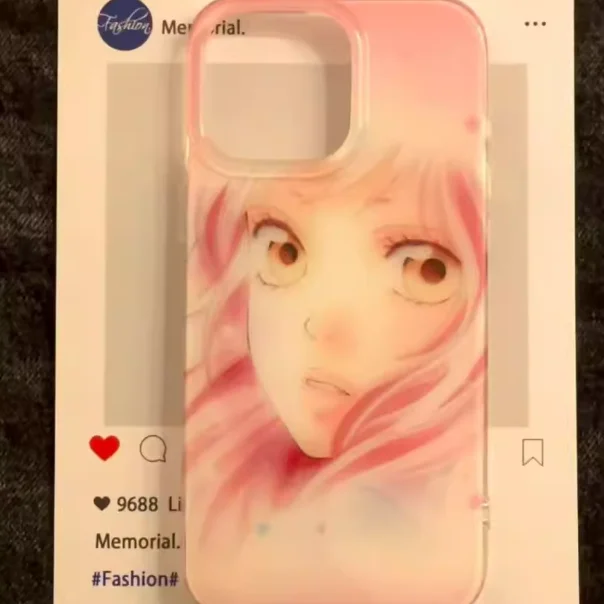 Cartoon Anime Girl Phone Case for Oppo Reno15 Reno13 Reno12 Reno11 Reno10 Reno8 Reno7 Reno6 Z  Pro 4G 5G Feather Texture Cover