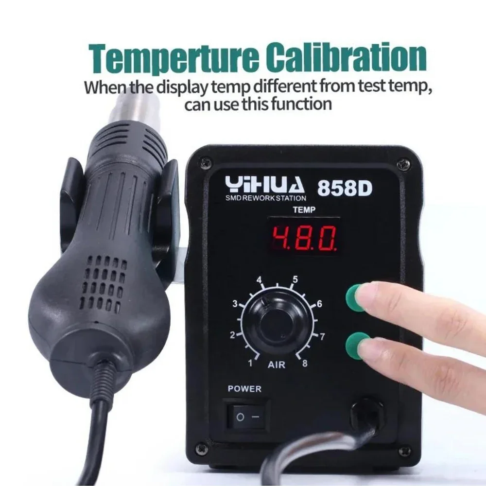 Hot Air Gun Estação de Solda Retrabalho Heat Gun Smt Solda Ferro de Solda Ferramentas de Reparo de Solda 700w 110 v 220v Yihua858d