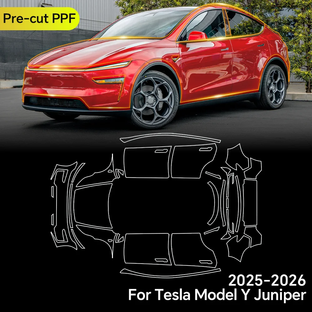 

Для Tesla Model Y Juniper 2025 2026, защитная пленка из ТПУ для краски, прозрачный бюстгальтер для кузова автомобиля, предварительно вырезанный PPF, устойчивый к царапинам, невидимый