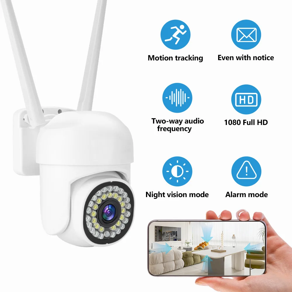 

Беспроводная PTZ IP-камера iCsee APP 2MP 1080P Full Color с функцией AI-обнаружения человека, для домашней безопасности, видеонаблюдения и наблюдения за детьми