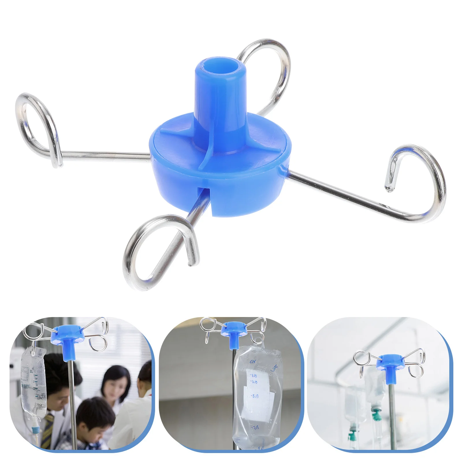

3Pcs Vertical Infusion Rack Hangers Stainless Hooks Durable Practical Infusion Stand Hooks for Clinic Hospital
