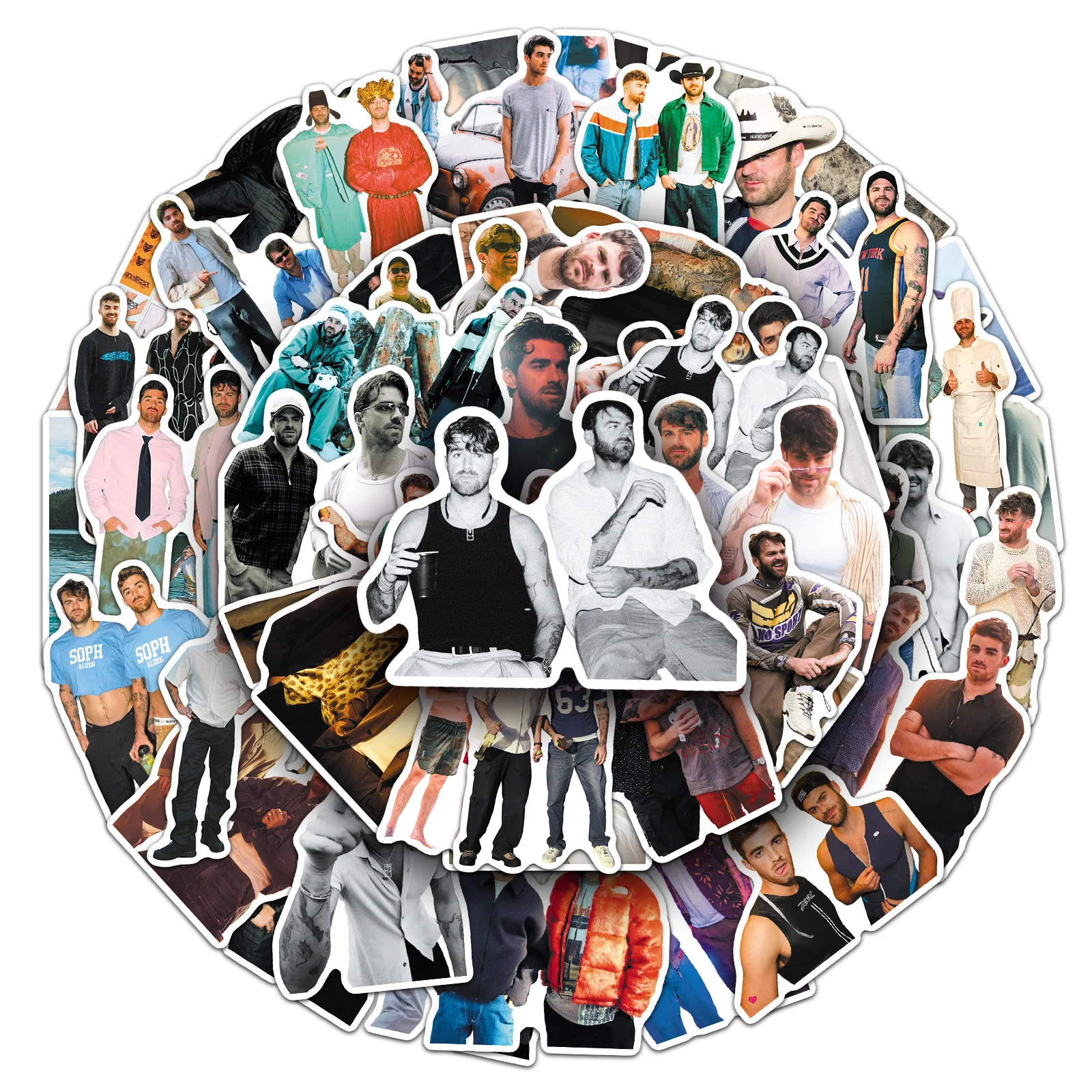 50PCS The Chainsmokers Stickers Europe America Star Singer Graffiti Decoration Notebook Suitcase Guitar Refrigerator Toys Decals