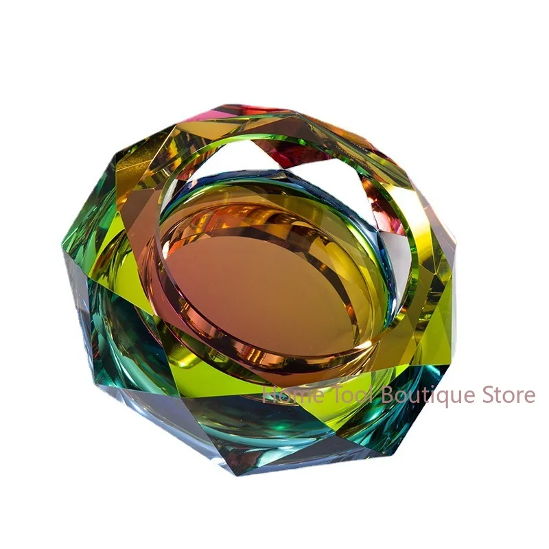 Crystal Ashtray on Octagonal Ashtray European Retro Creative Large Gift for Boyfriend and Father