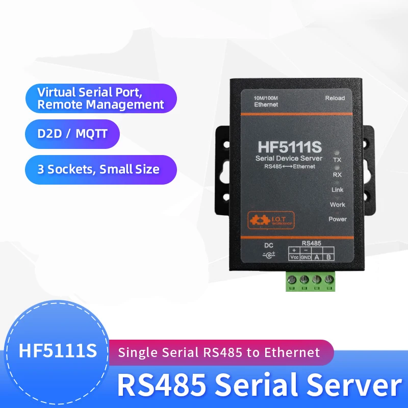 Server porta seriale industriale convertitore di trasmissione da RS485 a Ethernet dispositivo Server HF5111S supporto IOT Modbus TCP