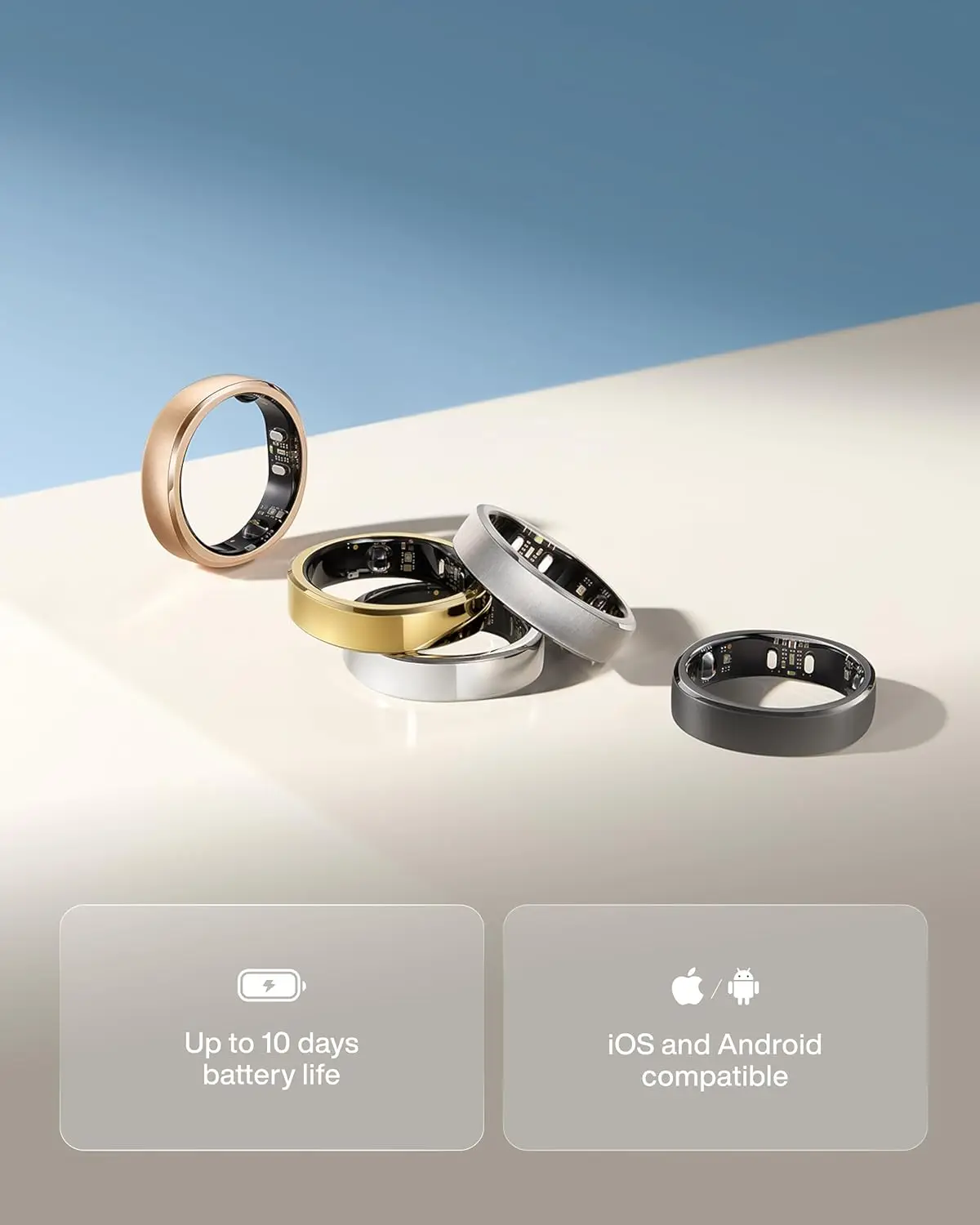 RingConn Gen 3 Smart Ring Vascular Trends Tracking No Subscription App Vibration Alert Sleep Fitness Heart Rate Monitor 14-Day view 6