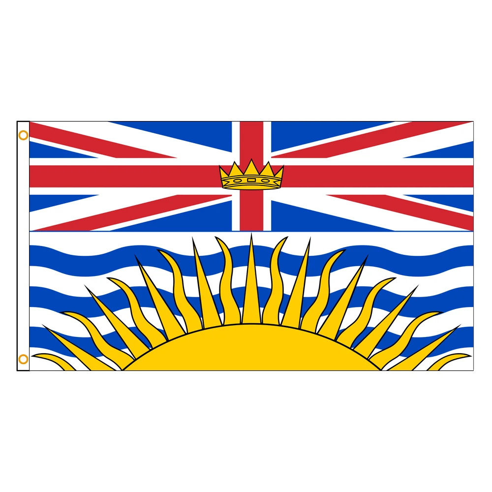 3x5 Ft British Columbia Flag Vivid Color and Fade proof a province of the Canada Flags Polyester with Brass Grommets 3 X 5 Ft