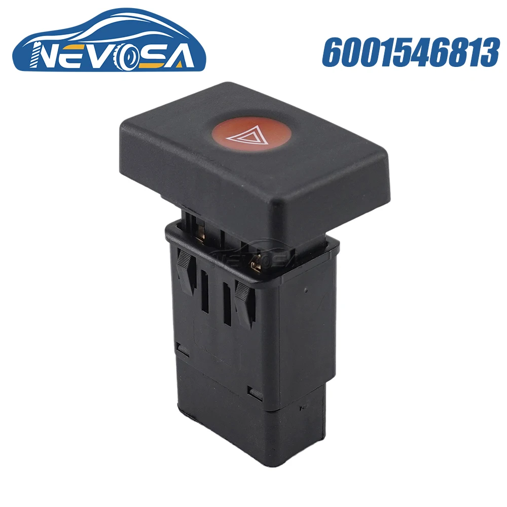 

NEVOSA 6001546813 For Dacia Logan 2008 New Emergency Hazard Warning Light Flash Switch Single Button Knob 8 Pins Car Accessories