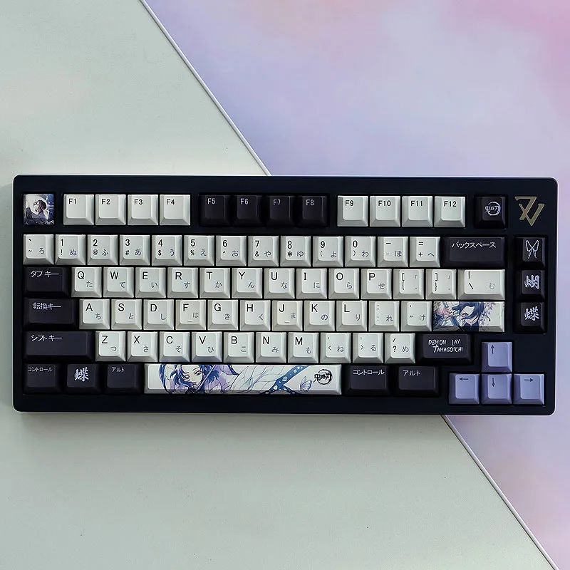 Keycaps personalizados para teclado mecânico, tema demônio slayer, hiragana dupla lendas, pbt, perfil de cereja