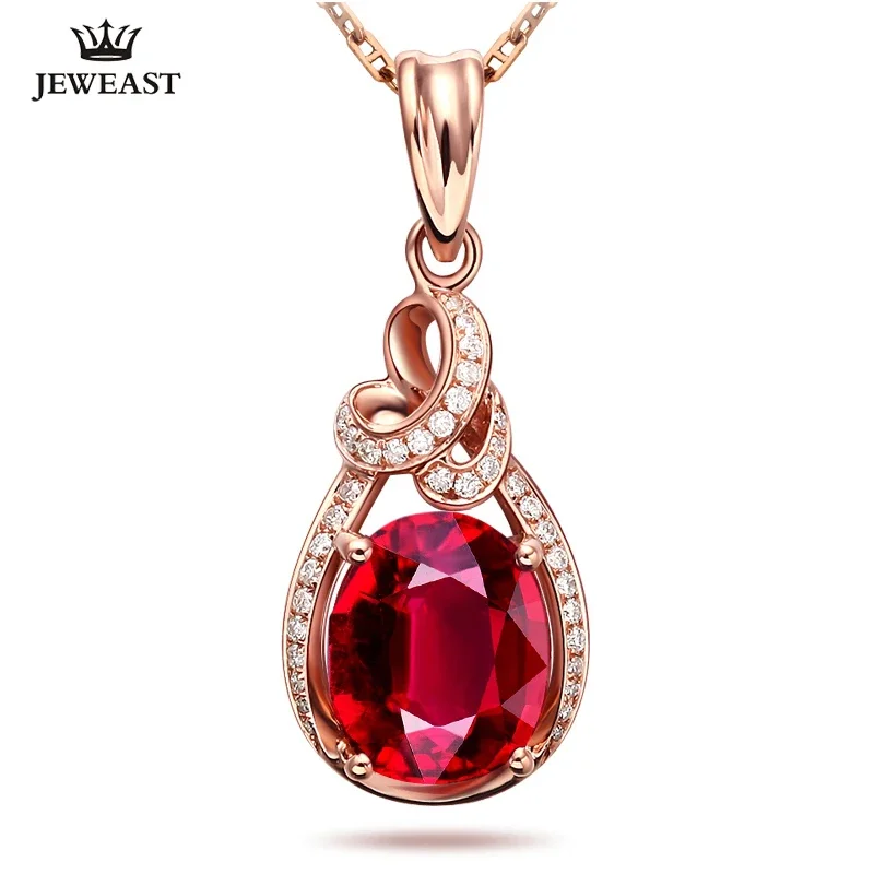 

Подвеска из чистого золота 18 карат с натуральным красным турмалином, настоящее твердое золото AU 750, высококлассные модные классические ювелирные изделия, горячая распродажа, новинка 2025 г.