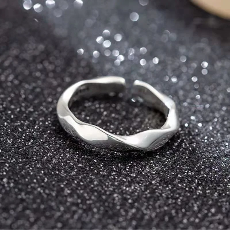 Silver Color Mobius Ring Jewelry Open Adjustable Index Finger Anneaux for Men Women Anillos Aesthetic Anel Accessories Gift