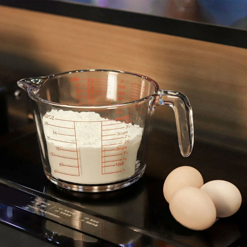 Heat Resistant Tempered Glass Measuring Cups for High Temperatures Cooking Baking HX6C