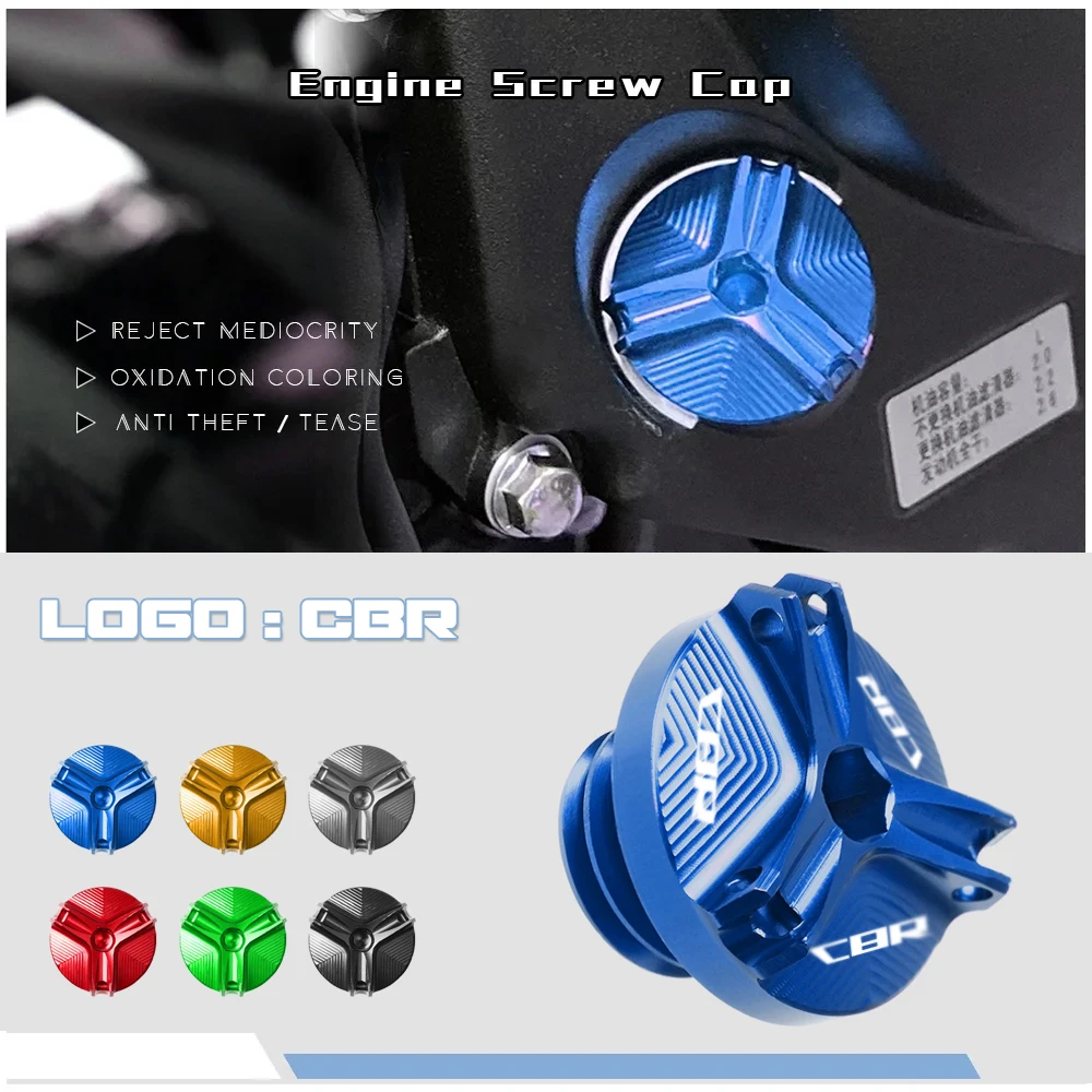 

CBR 250R 250RR 500R 600 600RR 650F 954RR 1000RR For HONDA Motorcycle M19*2.5 Aluminum Engine Oil Cup Fuel Filler Tank Cap Cover