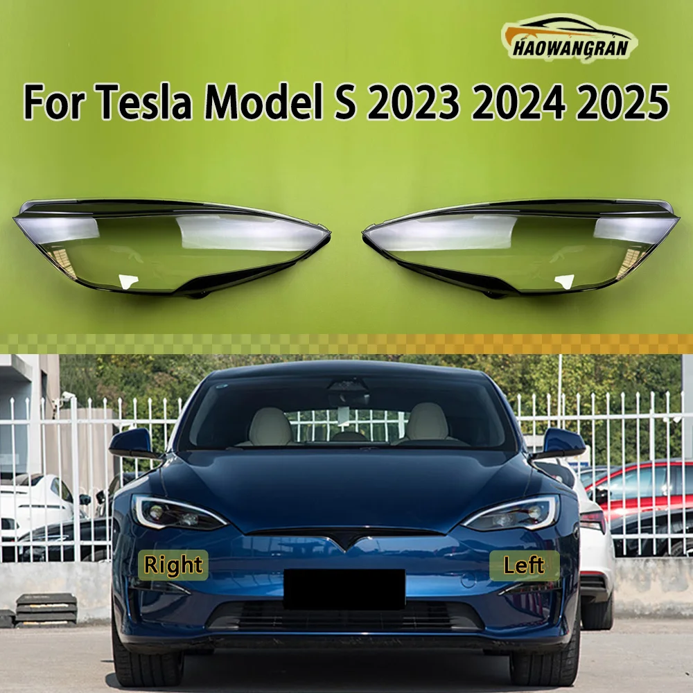 

For Tesla Model S 2023 2024 2025 Transparent Headlamp Cover Headlight Mask Lampshade Lamp Shell Plexiglass Replace Original Lens