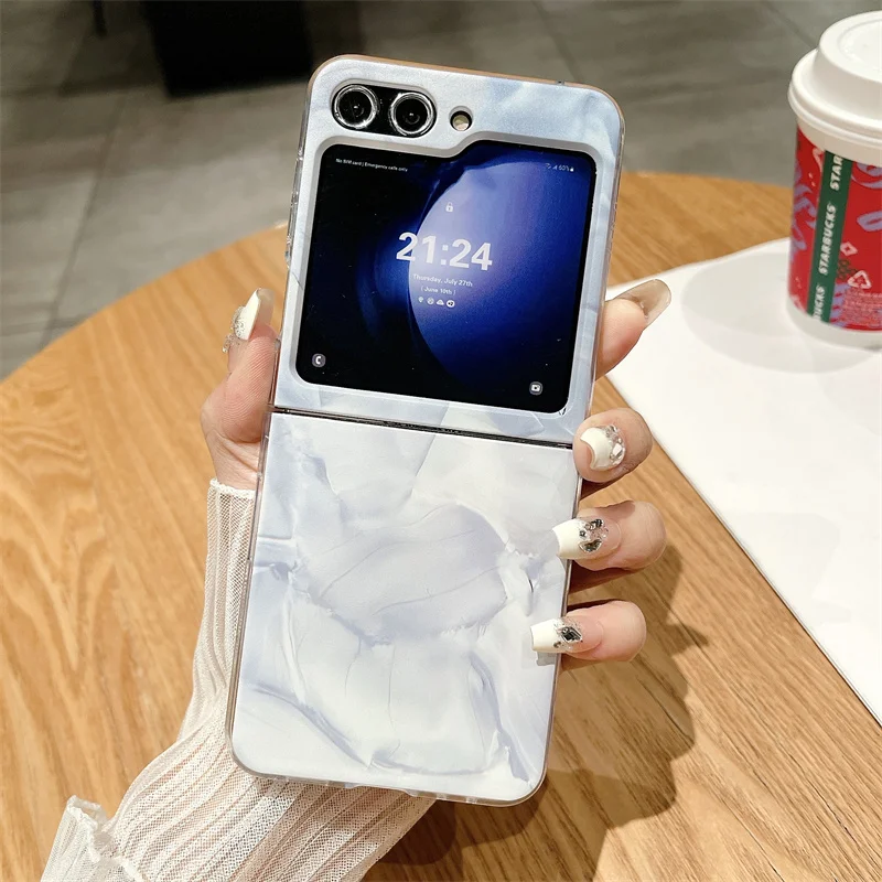 Anti-Fingerprint Oil Resistant Phone Case, Hard PC Shockproof Cover for Samsung Galaxy Z Flip 5 4 3