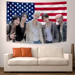 90x150cm Korean Men's Team Combination Funny National Flag Tapestry Home Bedroom Banner