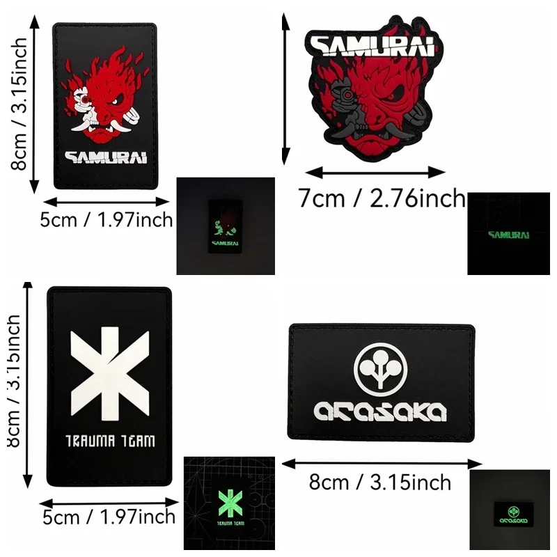

PVC noctilucent cyberpunk Hook and loop patches soft rubber Morale Chapter,game Outdoor clothing backpack diy patch badges