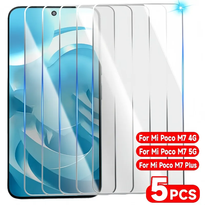 

Для Xiaomi Poco M7 4G 5G Plus закаленное стекло, защитная пленка для экрана, прозрачные пленки для MI Poco M7plus, защита от царапин