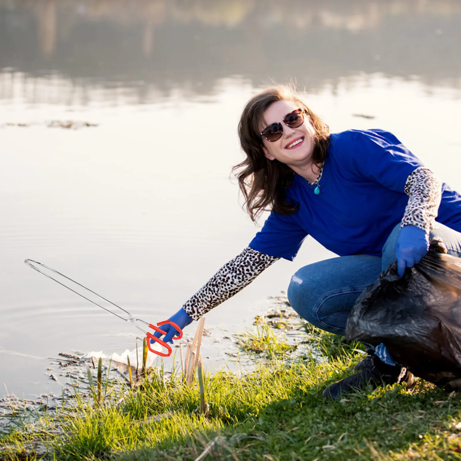 

2Pcs Premium Material Garbage Clip Easy Use Trash Picker Tool Comfortable Handle Design Long Reach Cleaner Gripper