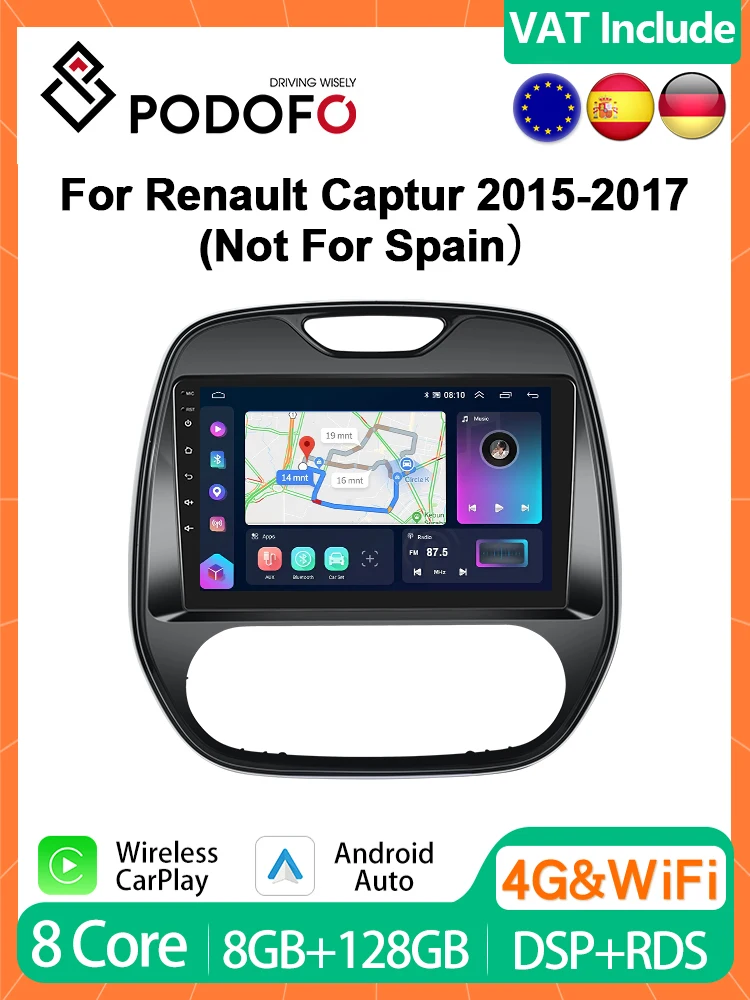 Podofo 4G CarPlay Android Radio QLED 13.1