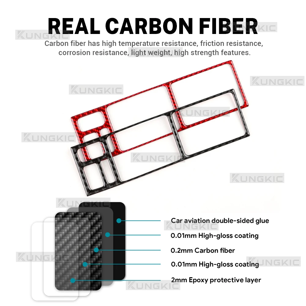 

For Mercedes Benz SL R129 1990-1994 1995 1996 1997 1998 1999 2000 2001 2002 Car Control AC Panel Real Soft Carbon Fiber Sticker