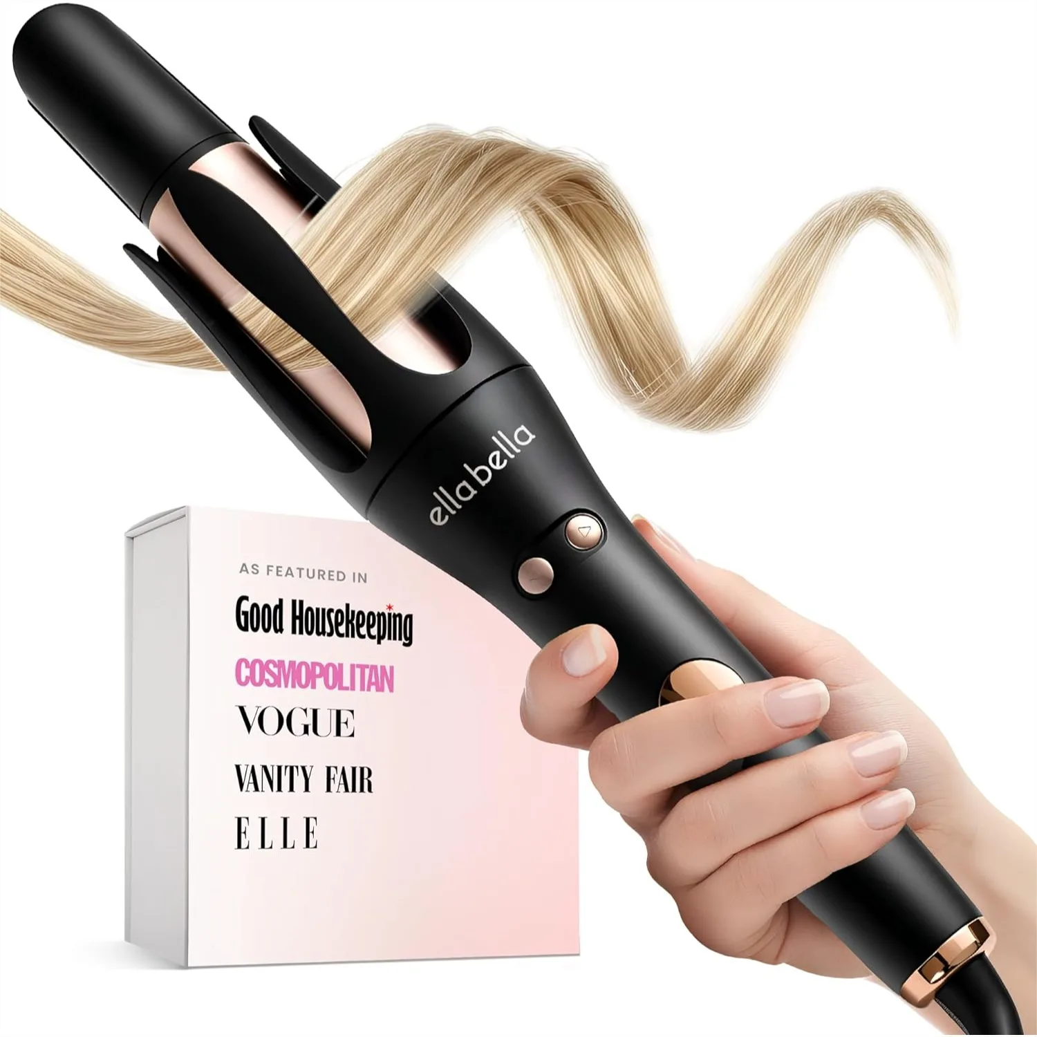 Automatic Rotating Curling Iron, Easy to Use Auto Hair Curlers with Digital Display, Transform Your Look in Seconds for Longer