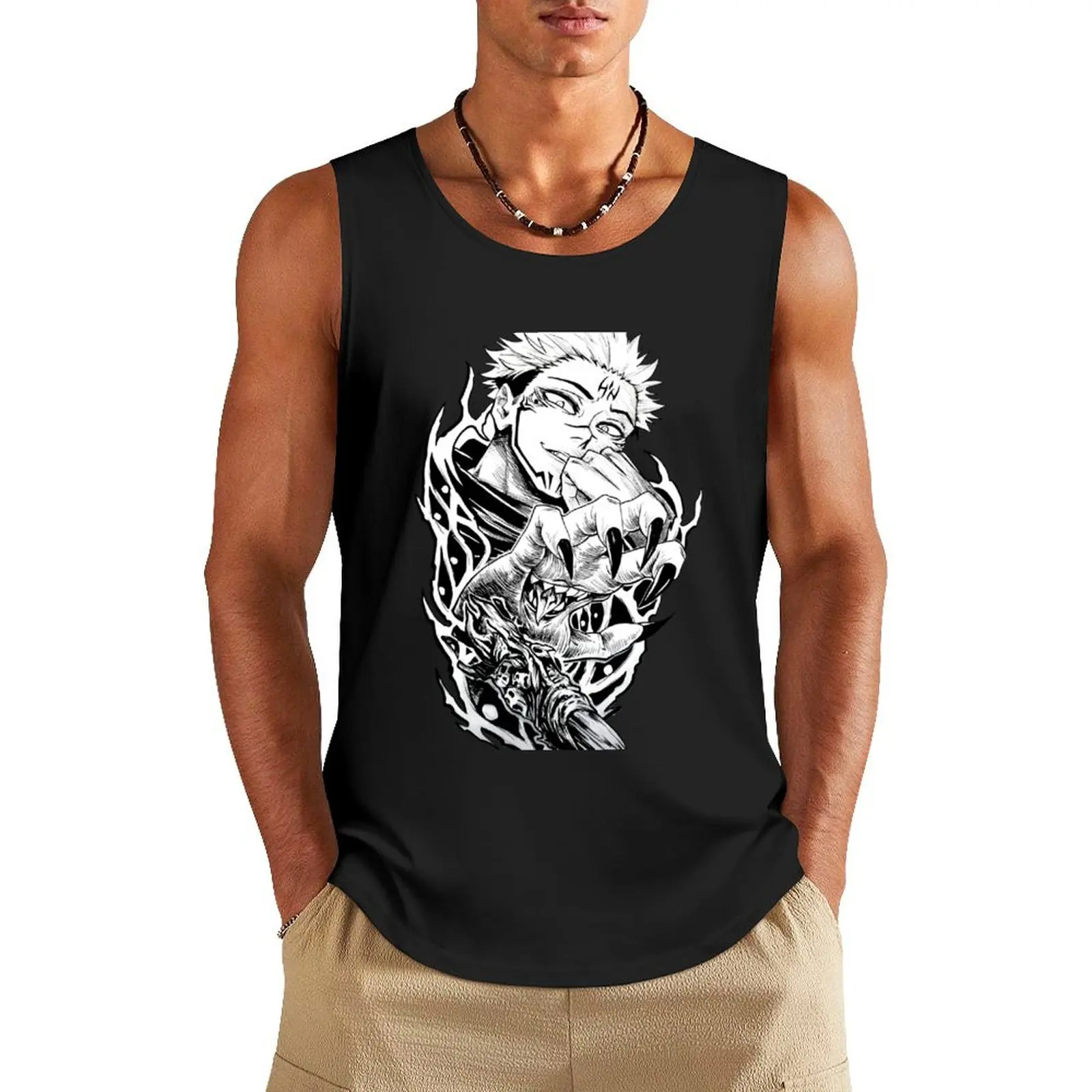 strongest sorcerer of all time Tank Top anime clothes Men's sleeveless gym shirts