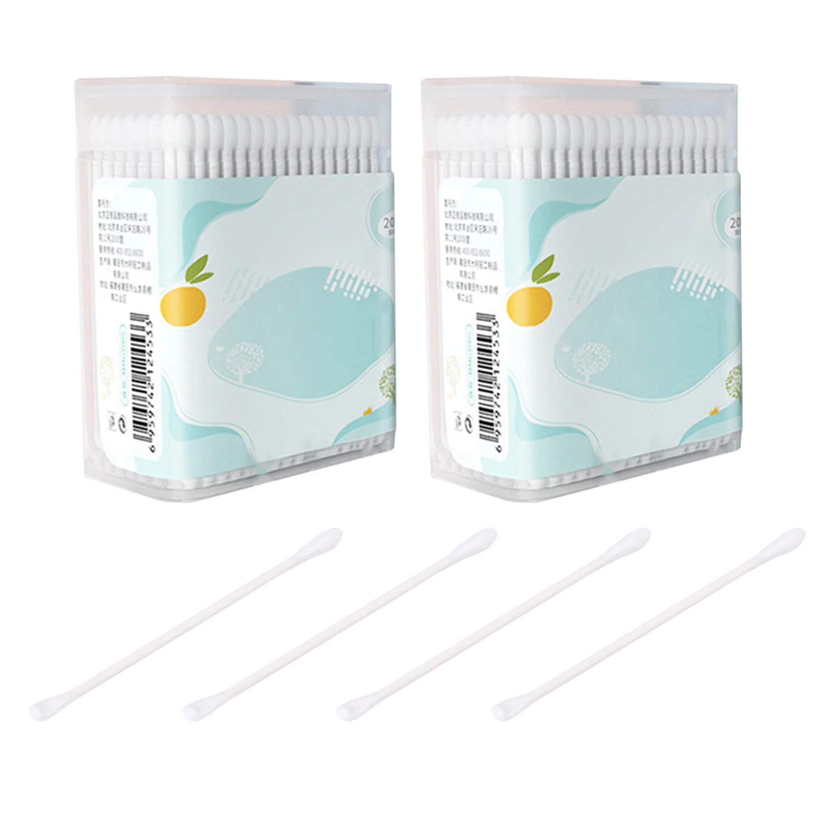 2 cajas de hisopos de algodón con forma de cabeza, hisopos desechables de doble punta para limpieza de orejas, hisopo de algodón suave y duradero