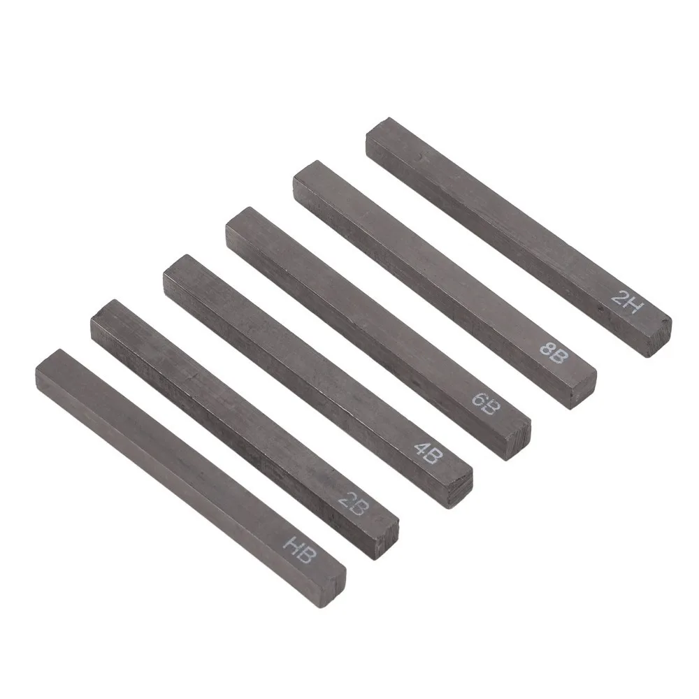 6PCS Square Shape Sketch Charcoal Sticks Break Resistant Pure Charcoal Square Charcoal Bars 2.48in Drawing Charcoal