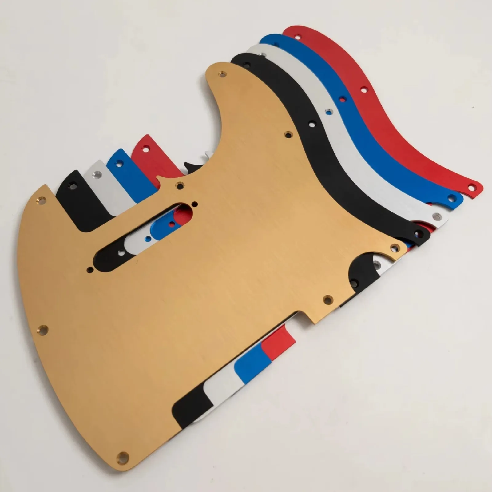 8 Hole Electric Guitar Pickguard Brushed Aluminum Scratch Plate with Mounting Screws Replacement Parts