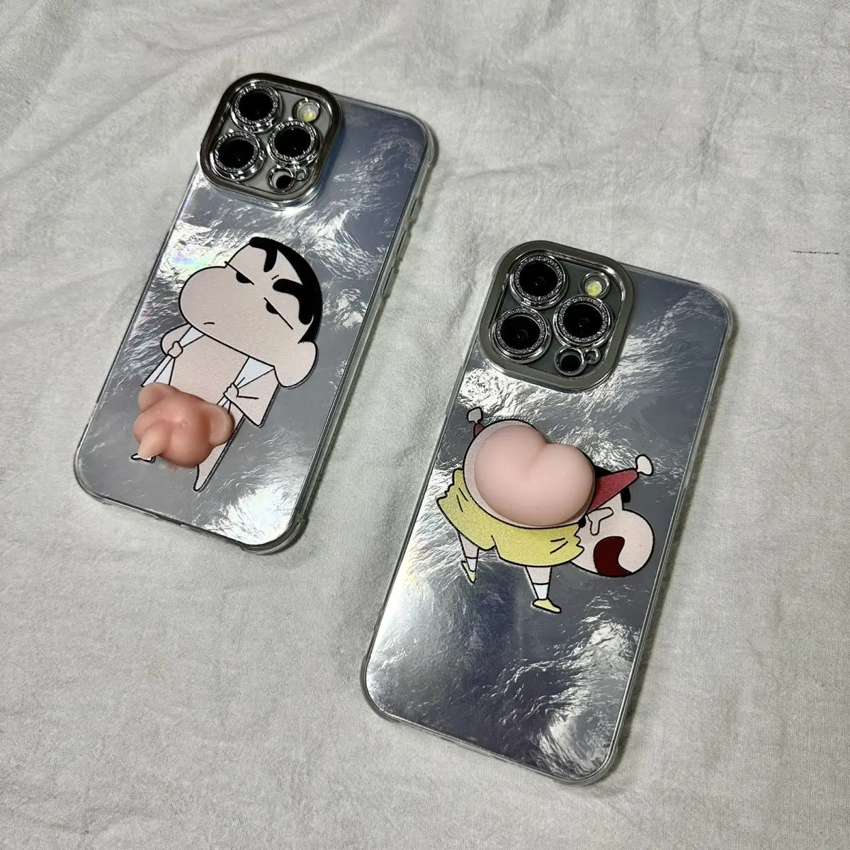 

Cartoon Crayon Shin-chan IPhone Case Cute Funny Three-dimensional Hip Flash Lens Full-inclusive Shell for IPhone16promax15 14 13