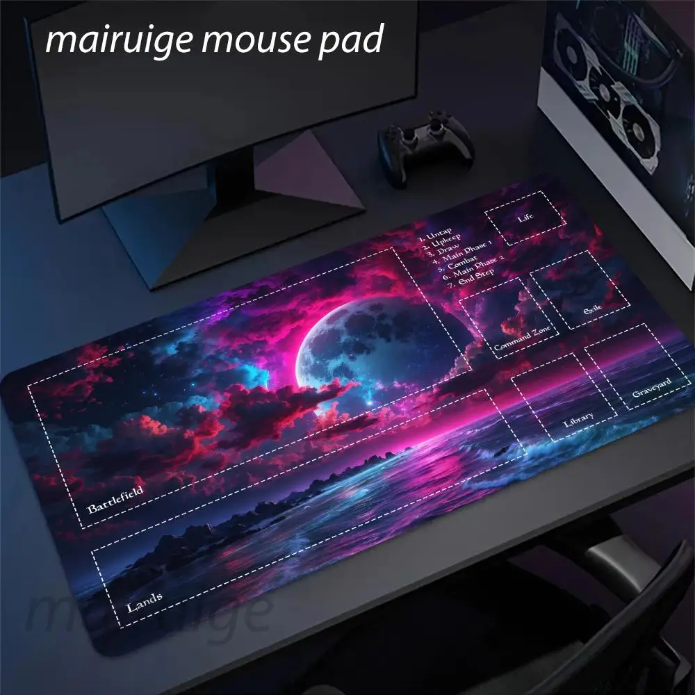 

Moon Sea Art Mouse Pad Large Computer Office Mousepad XXXL Anti-slip Rubber Game Table Mat for MTG DTCG CCG RPG Trading Card