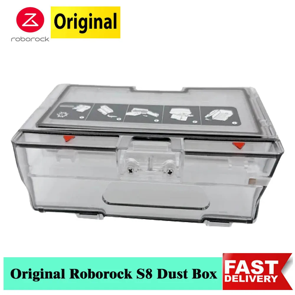 Original Roborock S8 Dustbin 400ml Capacity Accessories For Roborock S8 Robot Vacuum Cleaner Dust Box Global Version Spare Parts