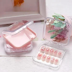 包装用の空の空のネイルボックススクエアシェイプボックス卸売ネイルチップネイルパッケージケーススモールビジネスのプレス 10ベストセールスネイルアートボックス-7