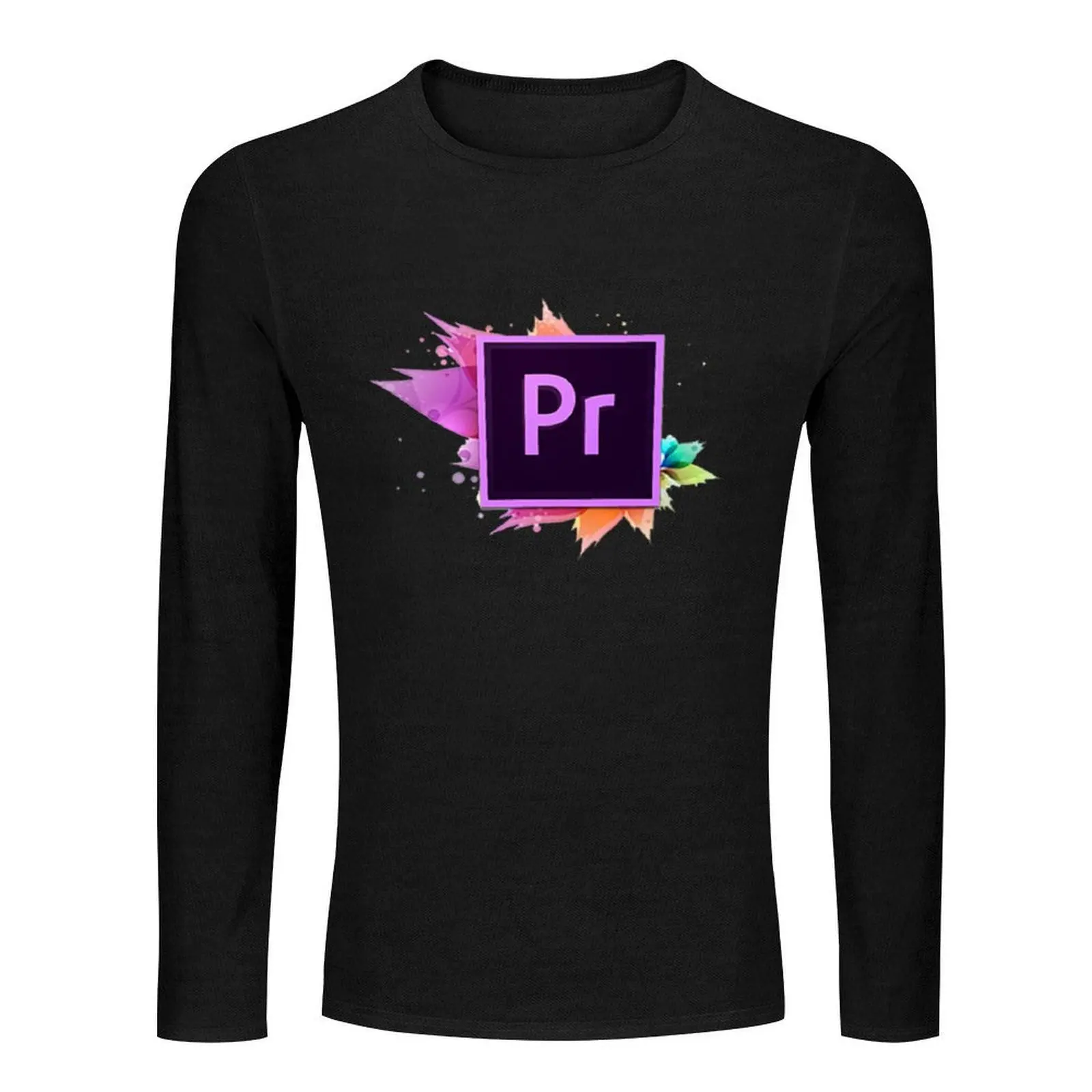 تي شيرت Adobe Premiere Pro طويل تي شيرت رياضي لمحبي تي شيرت سريع الجفاف ثقيل الوزن تي شيرت رجالي تي شيرت كاجوال أنيق