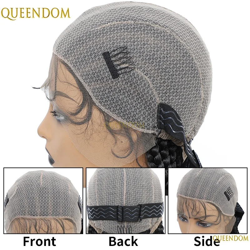 36 "الاصطناعية كورنو شعر مستعار مضفر للنساء السود 360 كامل الدانتيل الكروشيه الضفائر شعر مستعار الأفريقي شعر مستعار مضفر