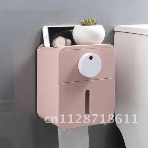 

Waterproof Wall Mounted Toilet Roll Holder Paper Towel Holder Wc Roll Paper Stand Case Storage Box Bathroom Accessories PP Paper