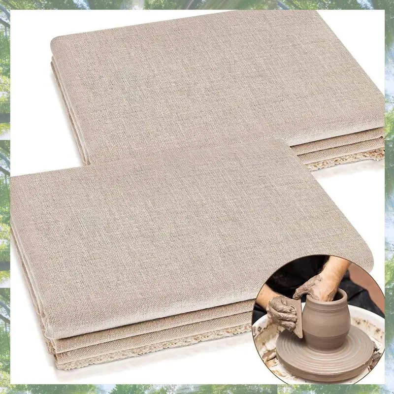 

Premium-2Pcs Pottery Linen Cloth Hessian Clay Sculpture Tool Washable Reusable Drop Cloth For Paint Painting 39 X 59Inch