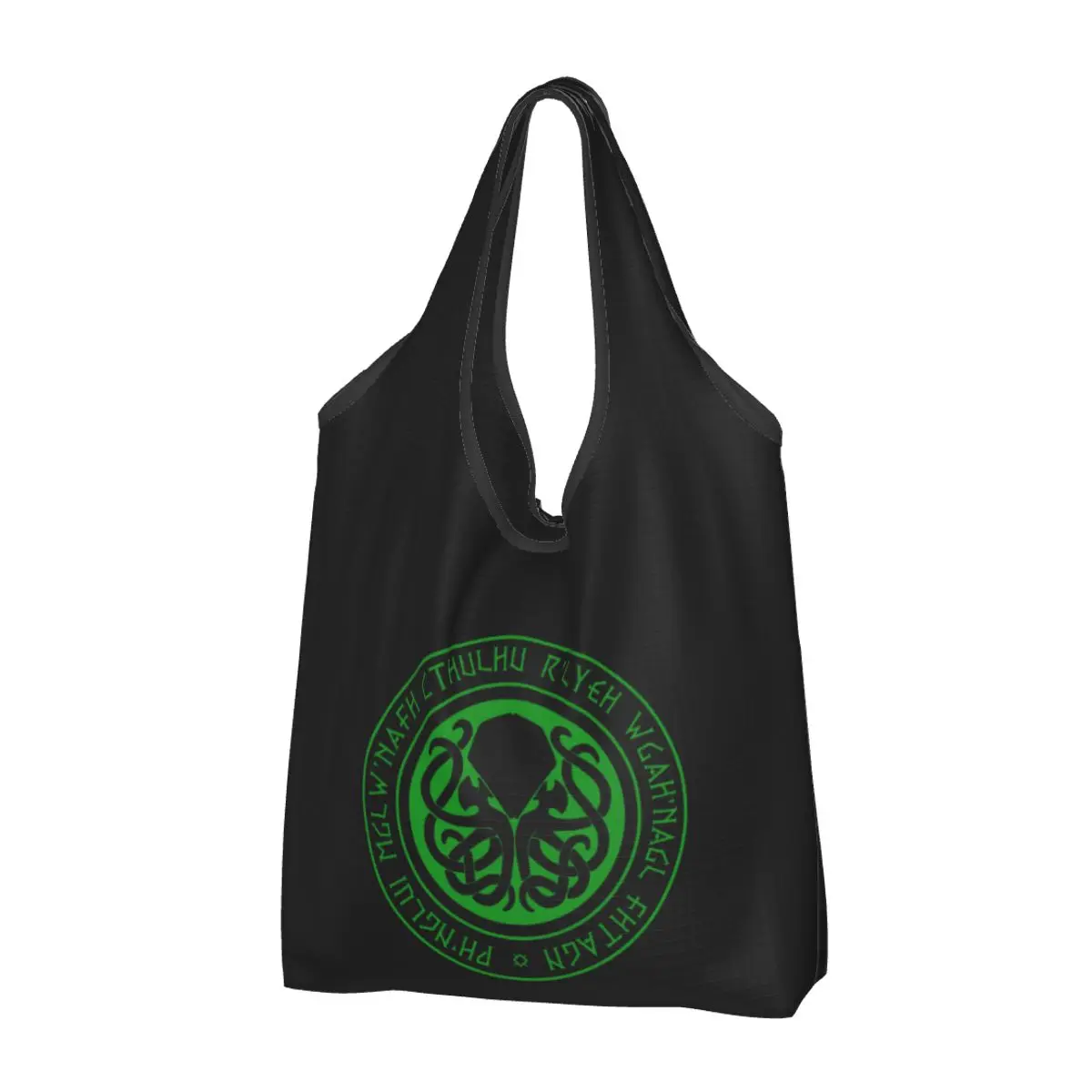 Cute Printed Necronomicon Tote Shopping Bags Portable Shoulder Shopper Lovecraft Mythos Cthulhu Handbag