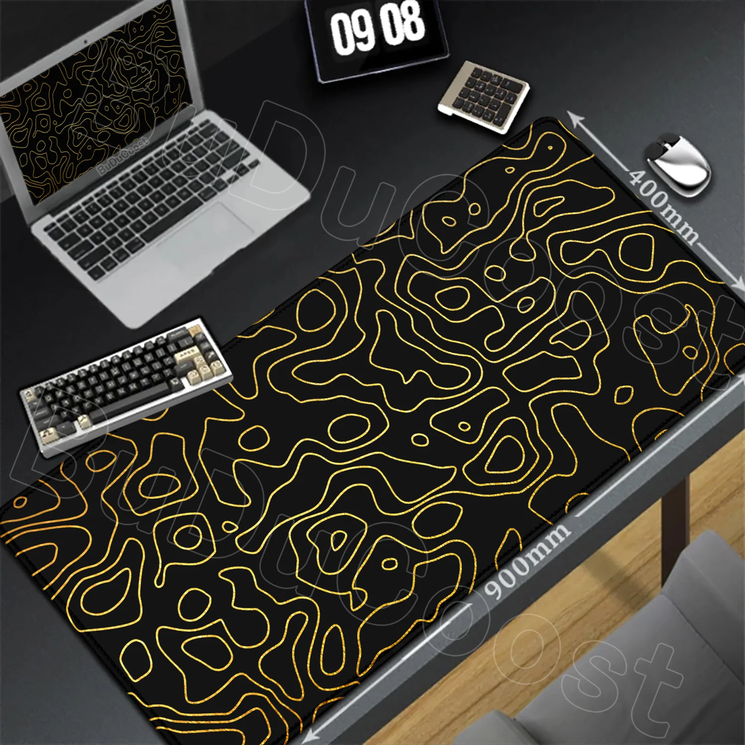 

Black White Topographic Gaming XXL Mousepad Computer Keyboard Pad Mouse Mat Gamer Soft Office Carpet Table Mat Desktop Mouse Pad