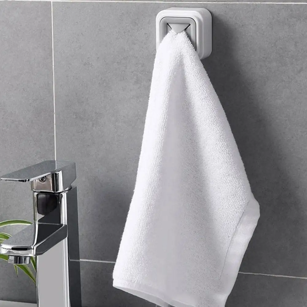 Towel Storage Rack Non Punching Space-saving Bathroom Holder Rack Organizer Hanger Hook Cloth Wall Kitchen Waterproof Hat T C7p6