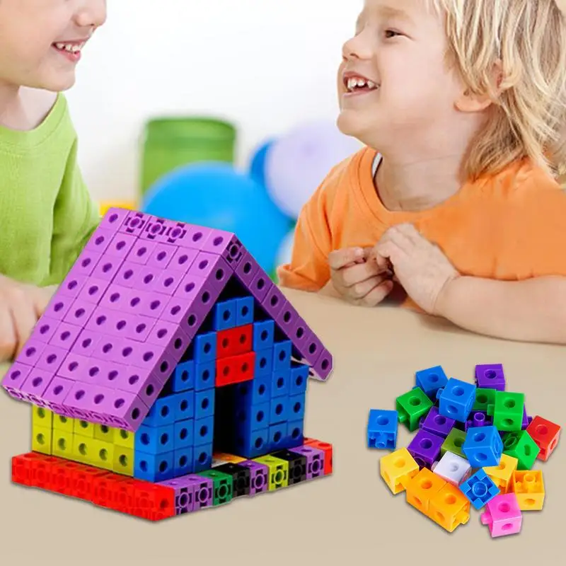 Counting Blocks Colorful Linking Cubes Connecting Math Blocks Fun Sturdy Math Cube Homeschool Supplies Celebrate Children's Day