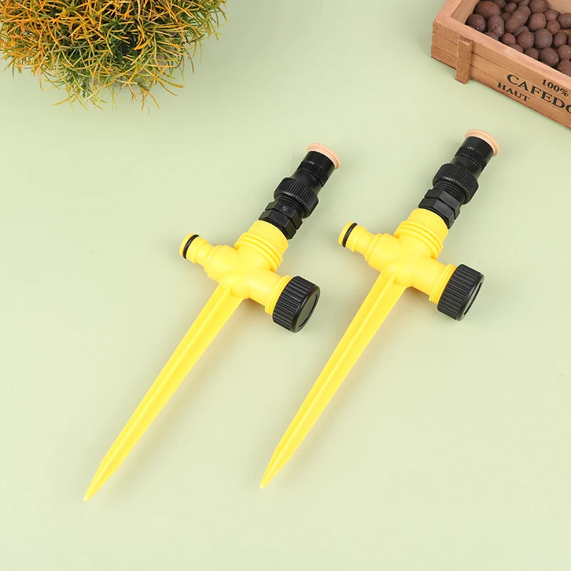 1Pcs 360° Rotation Auto Irrigation System Garden Lawn Adjustable Sprinkler With Ground Spike For Plants Flowers Vegetables