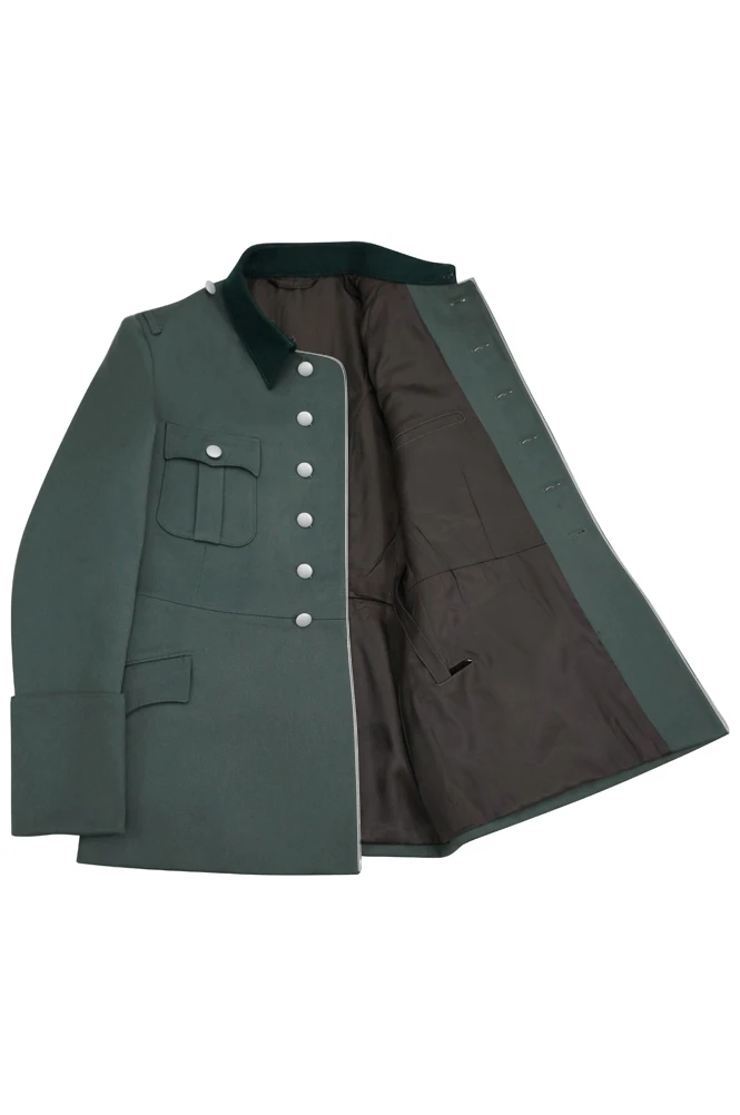 Chaqueta de túnica de servicio de tubería de gabardina, Oficial General, Heer M28 alemán, WWII, GUDA-B009