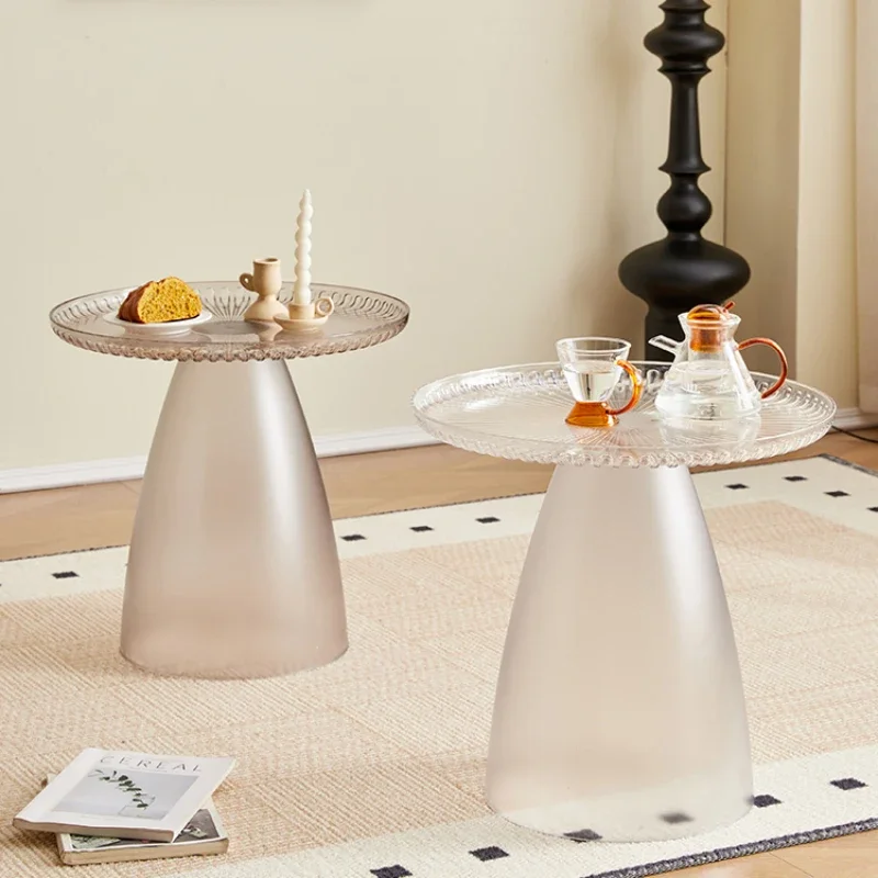 Transparent Edge Table Modern Living Room Round Home Creative Bedside Coffee Table Мебель Desk Furniture Mesa Centro Salon 가구 image 2