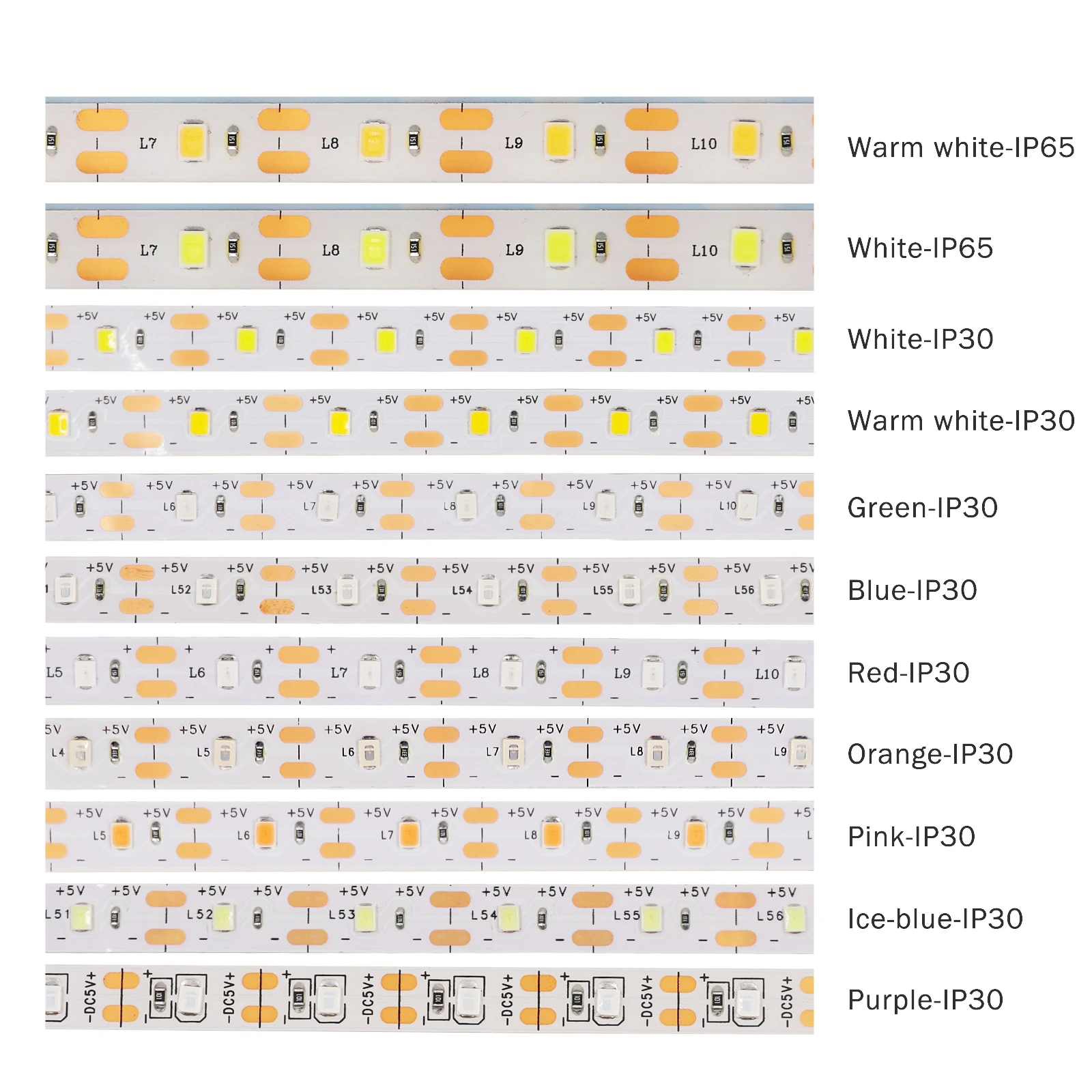 DC5V Battery Powered LED Strip 2835 Flexible Tape Ribbon 60LEDs Waterproof Ribbbon Rope TV BackLight Cabinet Night Light